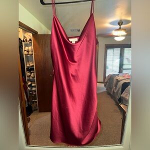 Topshop Burgundy Slip Dress
